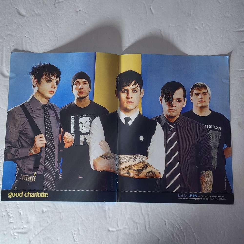 Good Charlotte Vintage Centerfold Pinup Clipping 2005 J-14 Magazine Art 8x21